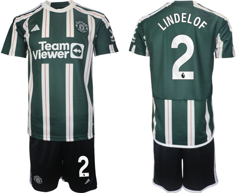 Men 2023-2024 Club Manchester United away green #2 Soccer Jersey